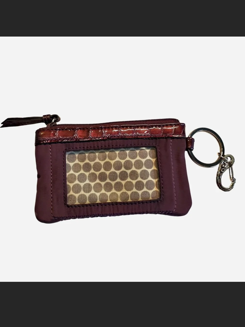 Brighton Plum Purple Key Card Holder with Silver Accent